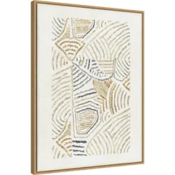 22" X 30" Dreamy Geo II By Aimee Wilson Framed Canvas Wall Art Light Brown - Amanti Art