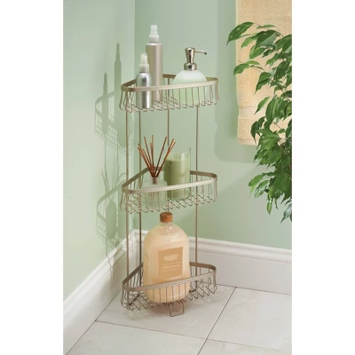 3 Tier York Lyra Shower Shelf Matte Silver - IDESIGN 4 3 Tier York Lyra Shower Shelf Matte Silver - IDESIGN - Image 2