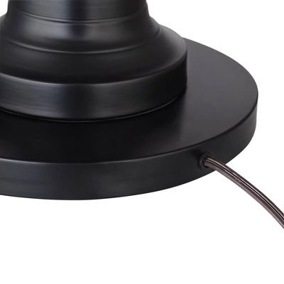 360 Lighting Spenser Rustic Farmhouse Floor Lamp 58" Tall Oiled Bronze Metal Off White Linen Empire Shade For Living Room Bedroom Office House Home 7 360 Lighting Spenser Rustic Farmhouse Floor Lamp 58" Tall Oiled Bronze Metal Off White Linen Empire Shade For Living Room Bedroom Office House Home - Image 5