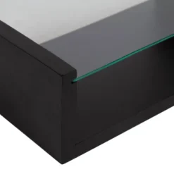 18" X 6" Holt Wood/Glass Decorative Wall Shelf Black - Kate & Laurel All Things Decor -Home Decoration Shop GUEST 03ea0624 ec85 414f 9156 80f6d33ffbd9