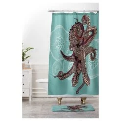 Valentina Ramos Octopus Bloom Cushion Bath Mat Blue - Deny Designs -Home Decoration Shop GUEST 07925871 c4a7 4c55 af23 bee3a1970cd6