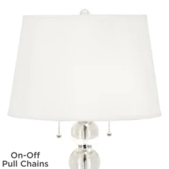 Vienna Full Spectrum Modern Table Lamp 26 1/2" High With USB Dimmer Stacked Crystal Spheres White Drum Shade For Bedroom Living Room Desk Bedside -Home Decoration Shop GUEST 09875143 5a66 417b b1e2 3540fa9daea6