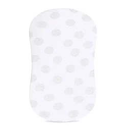 Ely's & Co. Baby Fitted Bassinet Sheet 100% Combed Jersey Cotton Grey And White Dottie Design