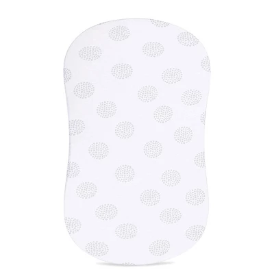 Ely's & Co. Baby Fitted Bassinet Sheet 100% Combed Jersey Cotton Grey And White Dottie Design 3 Ely's & Co. Baby Fitted Bassinet Sheet 100% Combed Jersey Cotton Grey And White Dottie Design