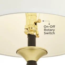 360 Lighting Kamila Traditional Table Lamps 27" Tall Set Of 2 Gold Black With Dual USB Charging Ports White Drum Shade For Bedroom Bedside Family Desk -Home Decoration Shop GUEST 0c100117 f506 4db2 aa31 6dae08db3ed2