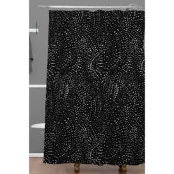 Alison Janssen Dots Shower Curtain Black - Deny Designs