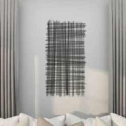 Metal Geometric Overlapping Lines Cross Hatch Wall Decor Black - Olivia & May -Home Decoration Shop GUEST 0cfd3009 b5d1 43f2 962c 551d4ae95062