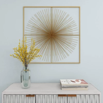 Metal Starburst Handmade Large 3D Wall Decor With Gold Frame Gold - CosmoLiving By Cosmopolitan 11 Metal Starburst Handmade Large 3D Wall Decor With Gold Frame Gold - CosmoLiving By Cosmopolitan - Image 9