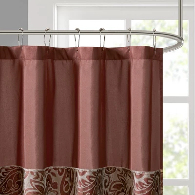 Paisley Jacquard Polyester Shower Curtain 4 Paisley Jacquard Polyester Shower Curtain - Image 2