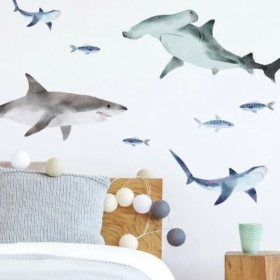 Sharks Peel And Stick Wall Decal - RoomMates 5 Sharks Peel And Stick Wall Decal - RoomMates - Image 3