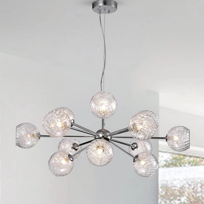 31.5" X 31.5" X 85" 12-Light Ginherd Satellite Chandelier Gray - Warehouse Of Tiffany 3 31.5" X 31.5" X 85" 12-Light Ginherd Satellite Chandelier Gray - Warehouse Of Tiffany
