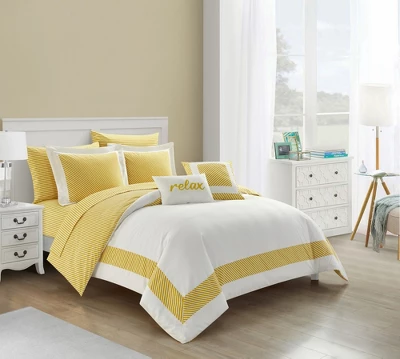 Chic Home Gibson Comforter Set Striped Hotel Collection Design Bed In A Bag Bedding - Decorative Pillows Pillowcase Sham - 7 Piece - Twin 66x90" 3 Chic Home Gibson Comforter Set Striped Hotel Collection Design Bed In A Bag Bedding - Decorative Pillows Pillowcase Sham - 7 Piece - Twin 66x90"