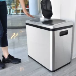 Halo Quality 16gal Stainless Steel Automatic Sensor Trash Can And Recycle Bin -Home Decoration Shop GUEST 1bbc6648 f266 4db4 9c5e cd2a4e5ec62d