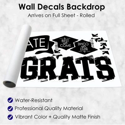 Big Dot Of Happiness Black And White Graduation Party Photo Backdrop - Wall Decals 6 Big Dot Of Happiness Black And White Graduation Party Photo Backdrop - Wall Decals - Image 4