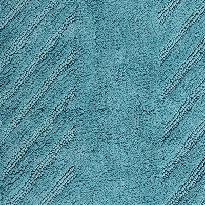 Diagonal Racetrack 100% Cotton Reversible Bath Rug 20" X 30" Aqua By Knightsbridge 5 Diagonal Racetrack 100% Cotton Reversible Bath Rug 20" X 30" Aqua By Knightsbridge - Image 3