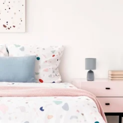 10.04" Traditional Ceramic Thimble Base Bedside Table Desk Lamp With Matching Fabric Shade Gray - Simple Designs -Home Decoration Shop GUEST 1f0bb79d 771e 448b b76e 3f29cb924012