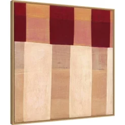 30" X 30" Broken Stripes I By Laura Nugent Framed Canvas Wall Art Print - Amanti Art