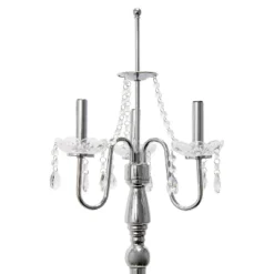 Romantic Cascading Crystal And Floor Lamp With Drum Shade Gray - Elegant Designs -Home Decoration Shop GUEST 1f78e686 7fea 4801 b146 4128813908b7