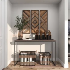 Set Of 3 Wood Geometric Slatted Wood Design Wall Decors Brown - Olivia & May -Home Decoration Shop GUEST 1ffa65b9 8aaf 4d87 a815 5599575144f4