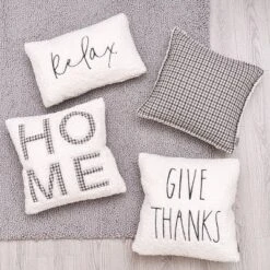 18"x18" Brenner Plaid 'Give Thanks' Square Throw Pillow - Evergrace -Home Decoration Shop GUEST 22eb102f 82c0 4984 8596 6f6a77b123b8