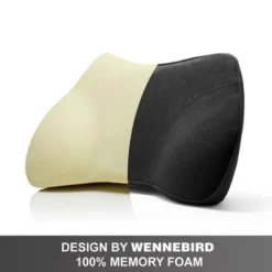 WENNEBIRD Model B Lumbar Memory Foam Support Pillow To Improve Posture With Raised Side Butterfly Design, Constance Fabric, And Removable Cover, Black -Home Decoration Shop GUEST 2355e33f 4fdc 4de7 822d 5cc84378b497