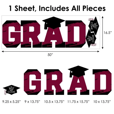 Big Dot Of Happiness Maroon Graduation Party Decor - Vinyl Wall Decals - Grad 7 Big Dot Of Happiness Maroon Graduation Party Decor - Vinyl Wall Decals - Grad - Image 5
