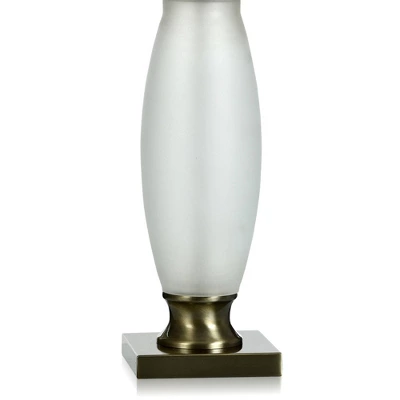 Rosalind Frosted Glass/Brass Table Lamp With Brussel's Shade Off-White - StyleCraft 4 Rosalind Frosted Glass/Brass Table Lamp With Brussel's Shade Off-White - StyleCraft - Image 2