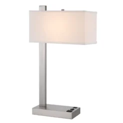 Contemporary Metal Desk Lamp Brushed Steel With USB Port - Cal Lighting -Home Decoration Shop GUEST 24cdc6e2 c858 4388 a233 611a6976fea8