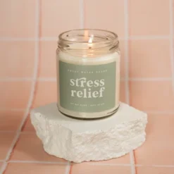 Sweet Water Decor Stress Relief Sage Label 9oz Clear Jar Soy Candle -Home Decoration Shop GUEST 2624035c 23bc 4ede 9350 dbc6f5141d27