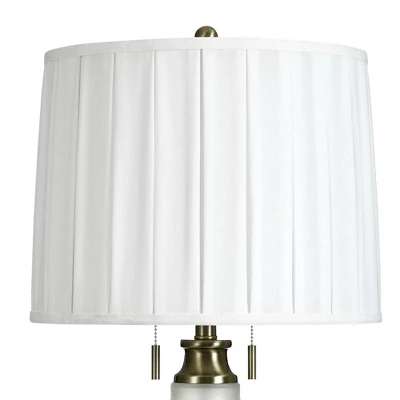 Rosalind Frosted Glass/Brass Table Lamp With Brussel's Shade Off-White - StyleCraft 3 Rosalind Frosted Glass/Brass Table Lamp With Brussel's Shade Off-White - StyleCraft