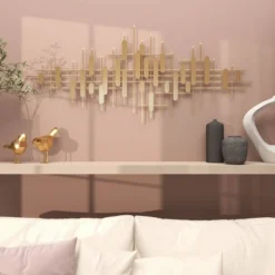 Metal Geometric Narrow Stripes Wall Decor Gold - CosmoLiving By Cosmopolitan -Home Decoration Shop GUEST 27160547 e20e 4ee9 a15a 1b42fa568685