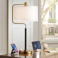 Possini Euro Design Possini Euro Carlyle USB Port And Outlet Modern Desk Lamps Set Of 2 -Home Decoration Shop GUEST 27b8b40a 1418 4e83 a4cb 9e02060085ea