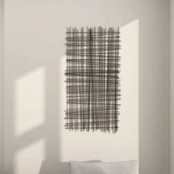 Metal Geometric Overlapping Lines Cross Hatch Wall Decor Black - Olivia & May -Home Decoration Shop GUEST 287a6433 029f 45b7 8974 4b34d43f0de0