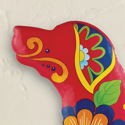 Collections Etc Colorful Metal Floral Dog Outdoor Wall Art 5 Collections Etc Colorful Metal Floral Dog Outdoor Wall Art - Image 3