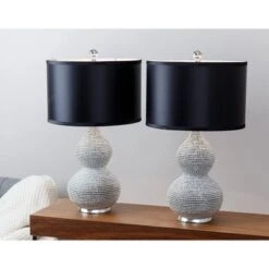 Sayer Set Of 2 Table Lamp Silver - Abbyson Living