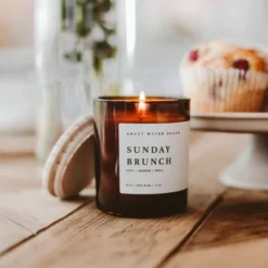 Sweet Water Decor Sunday Brunch 11oz Amber Jar Soy Candle