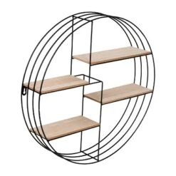 Honey-Can-Do Round Metal And MDF Wall Shelf Black -Home Decoration Shop GUEST 293afc3c c47e 47c3 aac3 6b558f2b3cc3