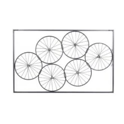 Metal Bike Wheels Wall Decor With Black Frame Black - Olivia & May -Home Decoration Shop GUEST 2a876763 ab04 4343 b7c4 e9ca0c361a26