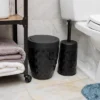 Round Wastepaper Basket And Toilet Brush Set Black - Mind Reader 1 Round Wastepaper Basket And Toilet Brush Set Black - Mind Reader -Home Decoration Shop GUEST 2b2c08a4 0b52 44da 8c53 100971068b38