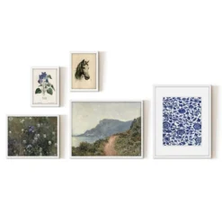 Americanflat 5 Piece Vintage Gallery Wall Art Set - Path Over The Hill, Flowers In The Valley, Violets By Maple + Oak -Home Decoration Shop GUEST 2e517d65 a10f 4cff a7e6 9cb061ab56bc