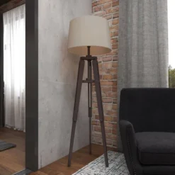 Industrial Wood Floor Lamp Black - Olivia & May -Home Decoration Shop GUEST 2e73f070 a9aa 45c7 8806 9a855b4d8f7c