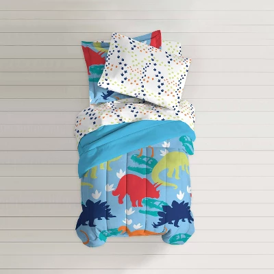 Dinosaur Mini Bed In A Bag Blue - Dream Factory 3 Dinosaur Mini Bed In A Bag Blue - Dream Factory