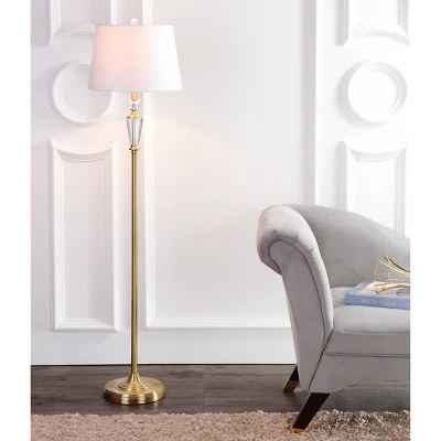 61" Crystal/Metal Harper Floor Lamp (Includes LED Light Bulb) Gold - JONATHAN Y 3 61" Crystal/Metal Harper Floor Lamp (Includes LED Light Bulb) Gold - JONATHAN Y