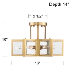 Possini Euro Design Casa Star Modern Ceiling Light Semi Flush Mount Fixture 16" Wide Warm Brass 6-Light Clear Glass For Bedroom Kitchen Living Room -Home Decoration Shop GUEST 3096f3de 9903 4683 a36c 3665cbf38543