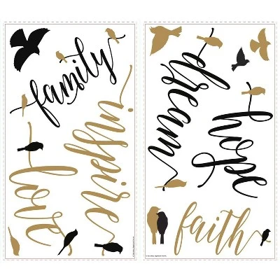 Inspirational Words With Birds Peel And Stick Wall Decal - RoomMates 4 Inspirational Words With Birds Peel And Stick Wall Decal - RoomMates - Image 2