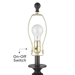 Regency Hill Rustic Traditional Table Lamps 26" High Set Of 2 Dark Bronze Metal Candlestick White Drum Shade For Bedroom Living Room House Bedside -Home Decoration Shop GUEST 31fda7d3 1b61 4674 8baa da4b56f827df