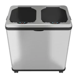 Halo Quality 16gal Stainless Steel Automatic Sensor Trash Can And Recycle Bin