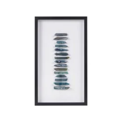 Cerulean Stones Real Natural Agate Framed Shadowbox Blue - Martha Stewart