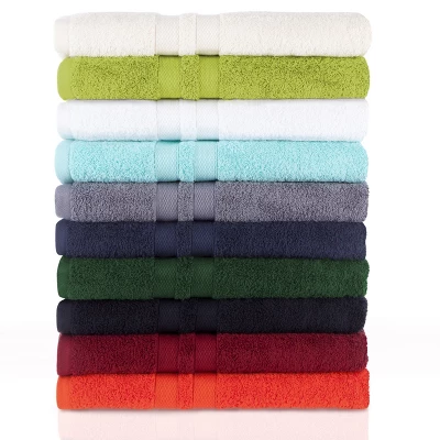 Cotton 6 Piece Bath Towel Set, Plush And Quick Drying, Classic Ionic Jacquard Border And Embroidered Trim By Blue Nile Mills 4 Cotton 6 Piece Bath Towel Set, Plush And Quick Drying, Classic Ionic Jacquard Border And Embroidered Trim By Blue Nile Mills - Image 2