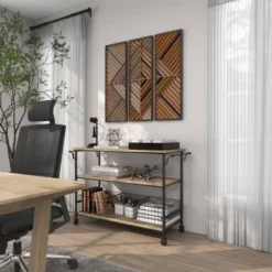 Set Of 3 Wood Geometric Slatted Wood Design Wall Decors Brown - Olivia & May -Home Decoration Shop GUEST 3724191a 2afb 4676 9159 9c9b3af1d10e